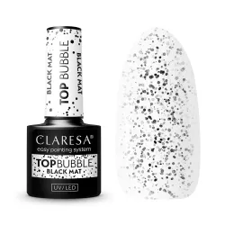 CLARESA Top Bubble Black Matt - Top coat gel, 5 ml