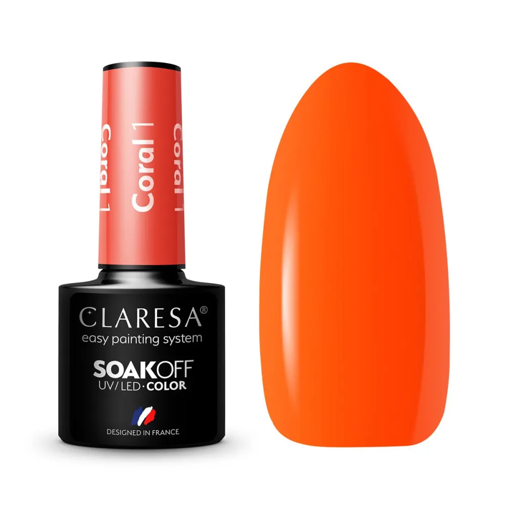 CLARESA Coral 001 - Vernis gel pour ongles, 5 ml