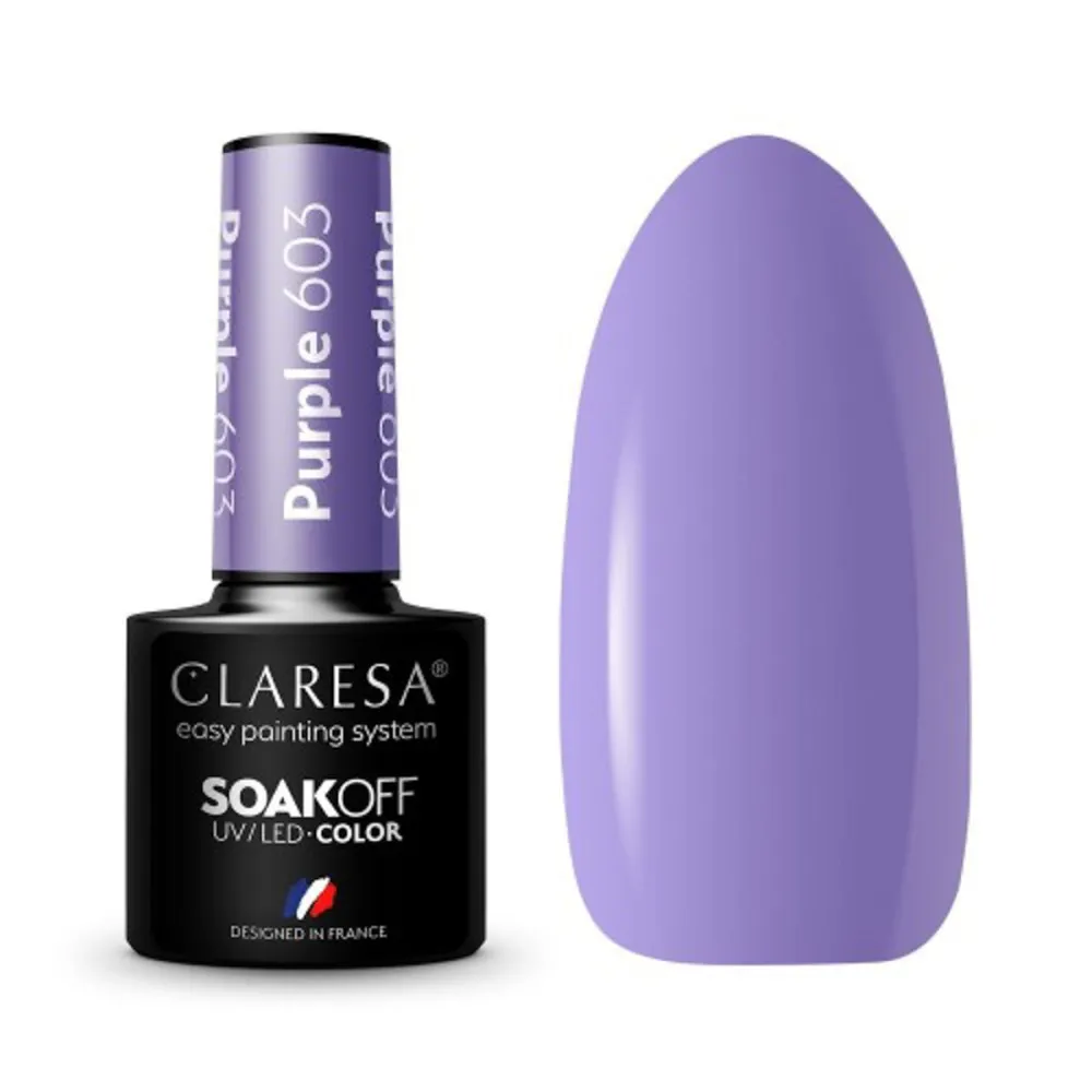 CLARESA Purple 603 - Vernis gel pour ongles, 5 ml