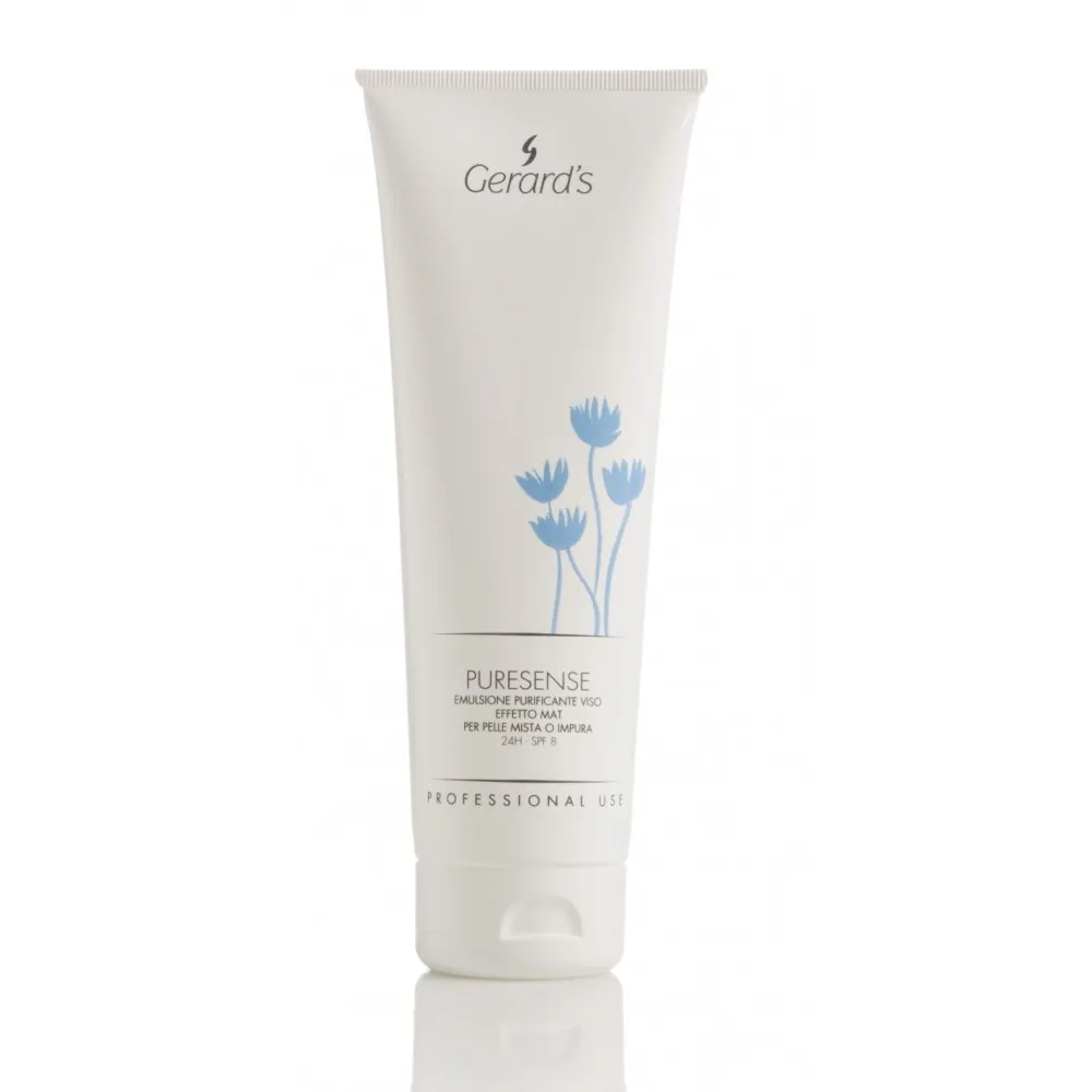 GERARD'S PURESENSE Émulsion visage purifiante et matifiante pour peaux mixtes ou à imperfections 24h SPF8, 250 ml