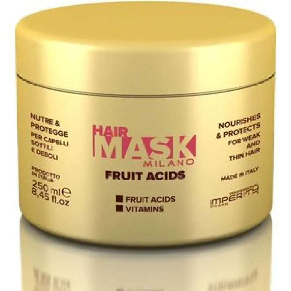 IMPERITY Milano Fantasy Fruit Mask - Masque capillaire pour cheveux secs et colorés, 250 ml