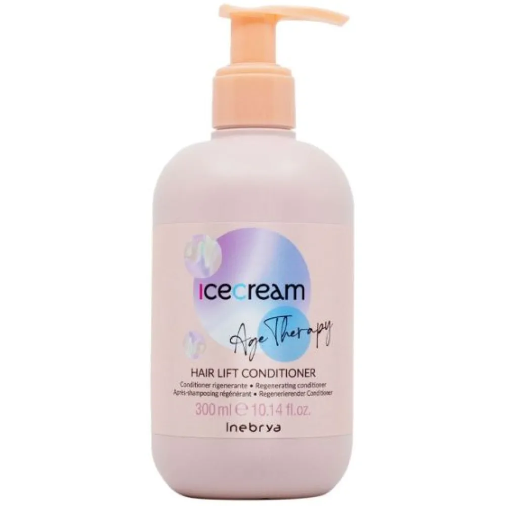 Inebrya Ice Cream Age Therapy Hair Lift Conditioner - Après-shampoing régénérant, hydratant et nourrissant, 300 ml