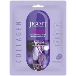 Jigott Collagen Real Ampoule Mask – Masque en tissu pour le visage, 27 ml