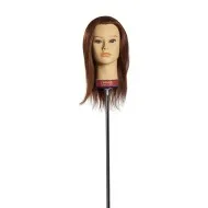 Tête de mannequin Adina, cheveux naturels, 35 cm