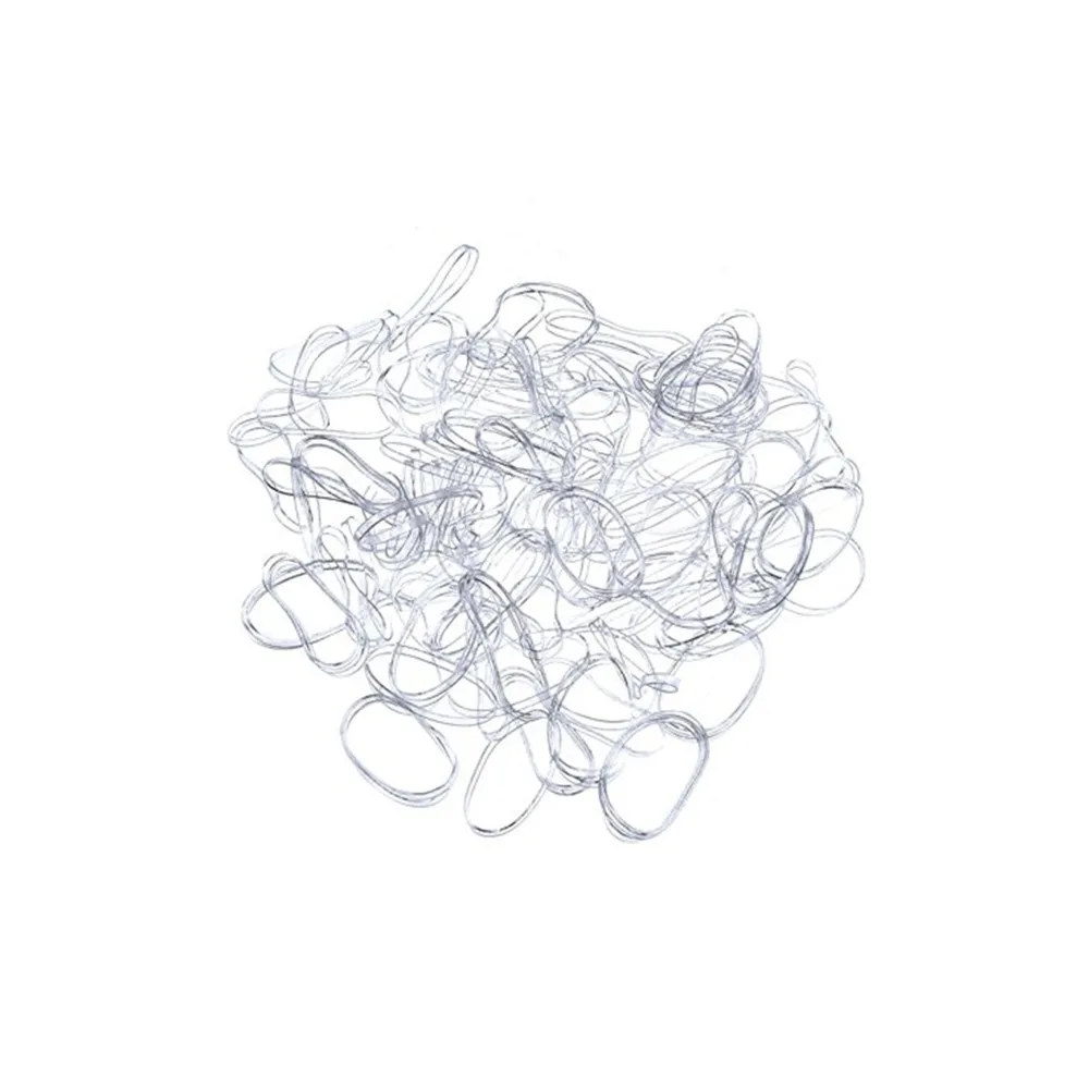 Élastiques pour cheveux transparents, 50 pièces