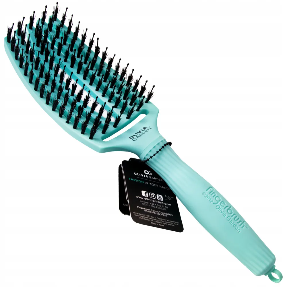 Olivia Garden Fingerbrush TROPICAL MINT Combo Medium — brosse à cheveux