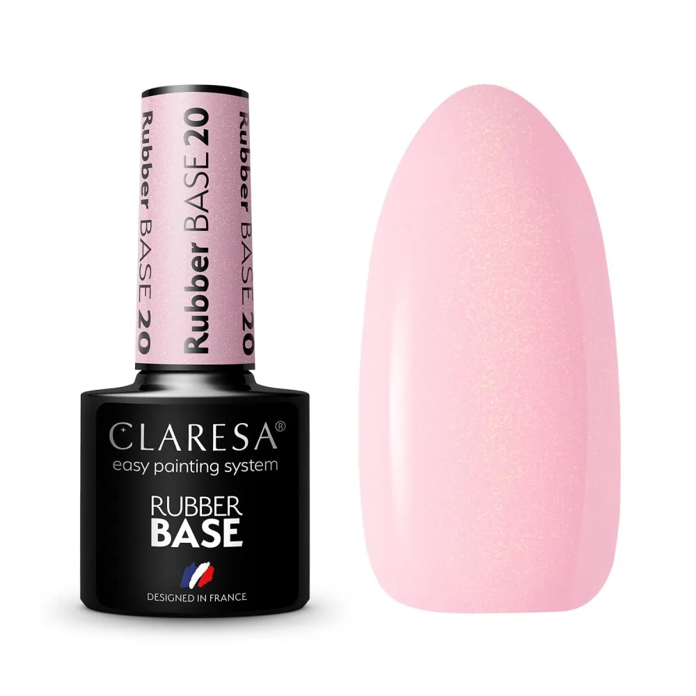 CLARESA Rubber Base 20 — Base caoutchouc pour vernis gel, 5 ml