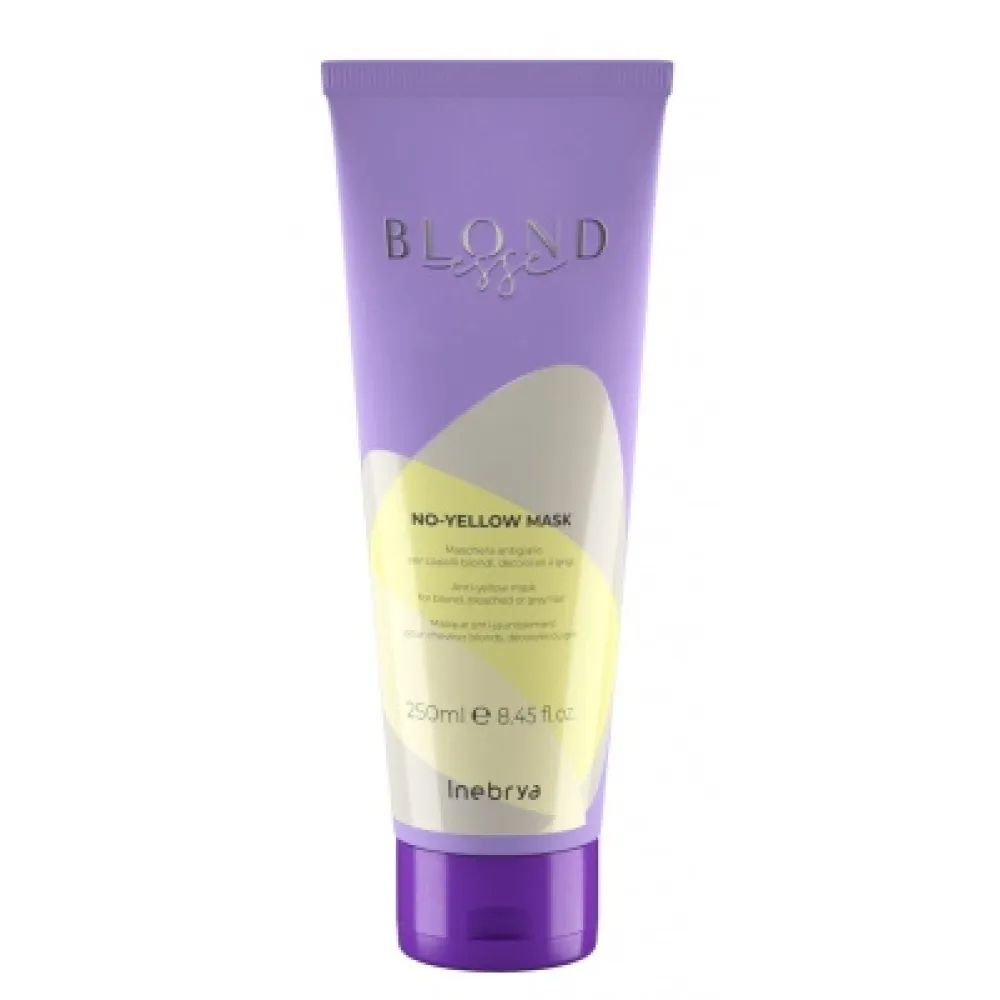 Inebrya Blondesse No-Yellow Mask — masque anti-jaune pour cheveux blonds ou gris, 250 ml