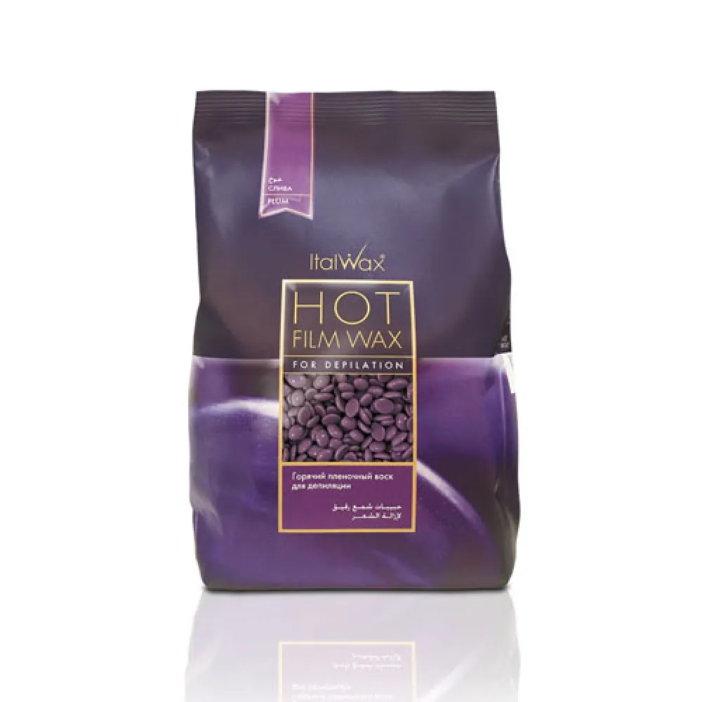 ItalWax Hot Film Wax Plum — cire film transparente Prune, 1000 g