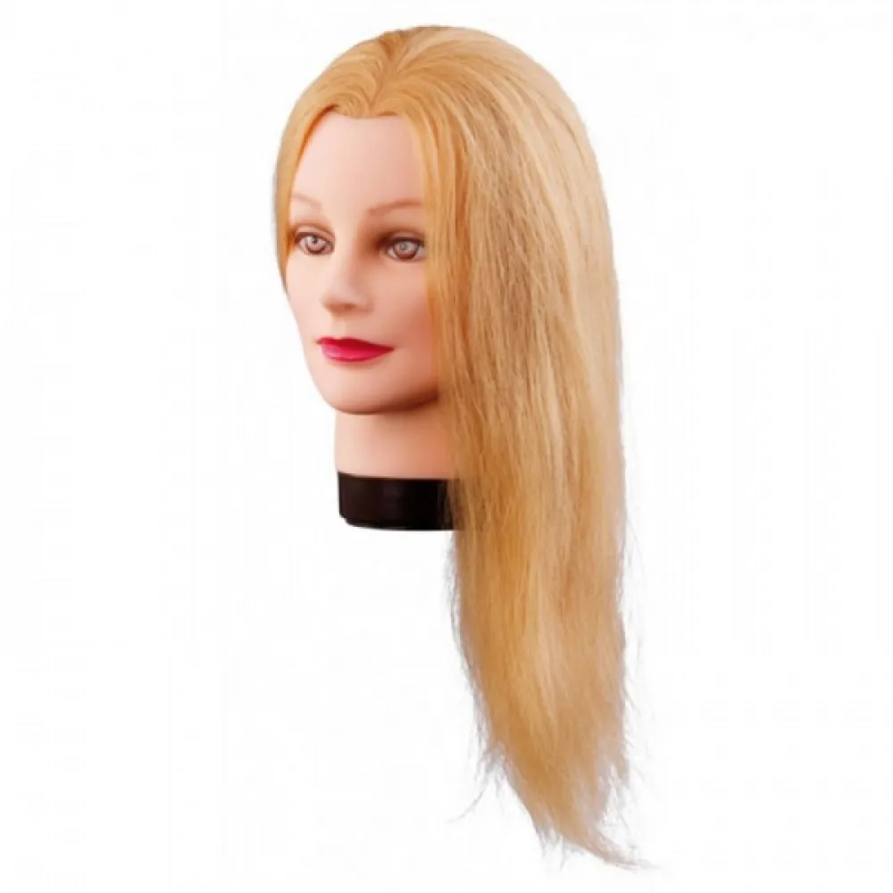 Tête de mannequin Lilly, blonde, cheveux naturels, 40 cm