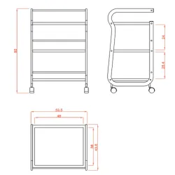 Chariot d'atelier à 3 étagères
