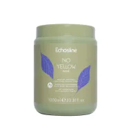 ECHOSLINE NO YELLOW Mask - Masque neutralisant les reflets jaunes pour cheveux clairs, décolorés ou gris, 1000 ml