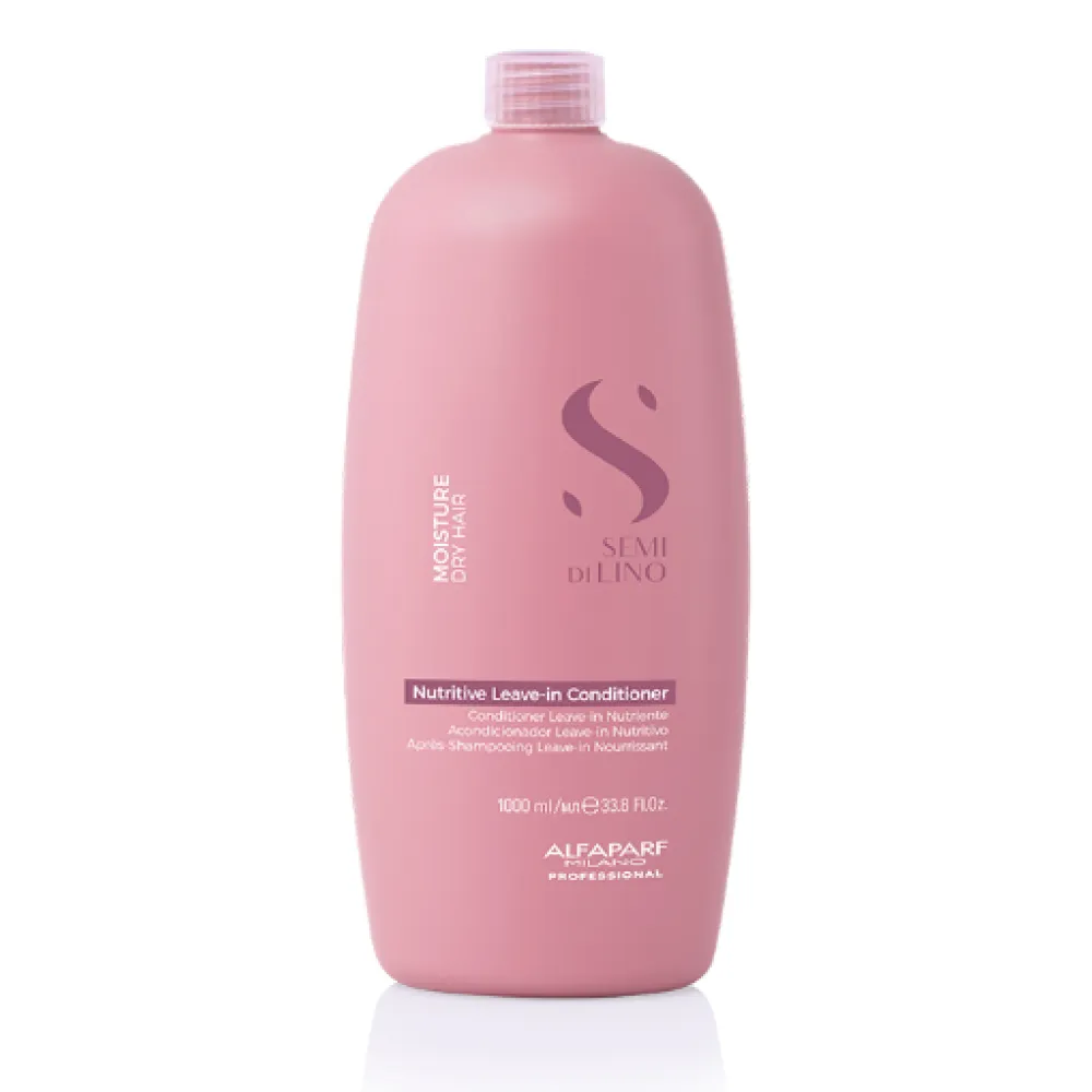 ALFAPARF Milano Semi Di Lino MOISTURE LEAVE-IN Conditioner — Après-shampoing hydratant sans rinçage pour cheveux secs, 1000 ml