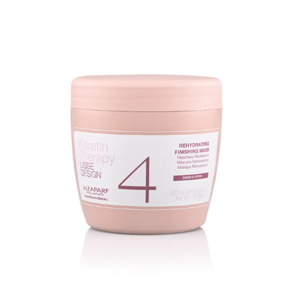 ALFAPARF Milano Keratin Therapy LISSE DESIGN Masque Réhydratant n°4 - Masque hydratant à la kératine n°4, 500 ml