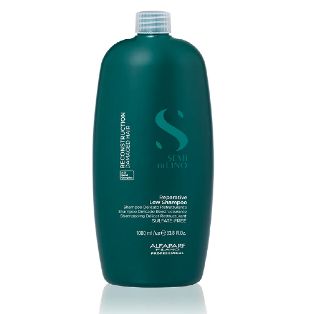 ALFAPARF Milano Semi Di Lino RECONSTRUCTION Shampoo - shampooing reconstructeur pour cheveux abîmés et décolorés, 1000 ml