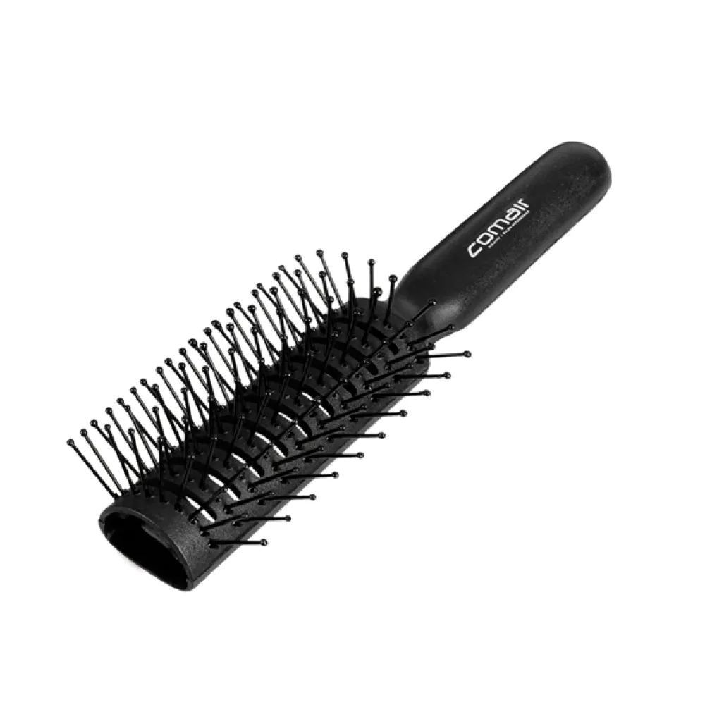 Brosse à cheveux antistatique en forme de tunnel, noire