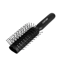 Brosse à cheveux antistatique en forme de tunnel, noire