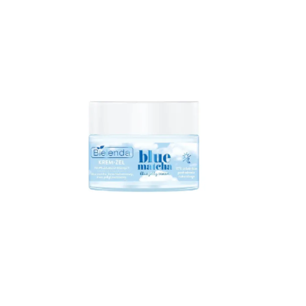 Bielenda BLUE MATCHA Crème-gel visage — Gel hydratant/régénérant/lissant à l'acide hyaluronique, 50 ml
