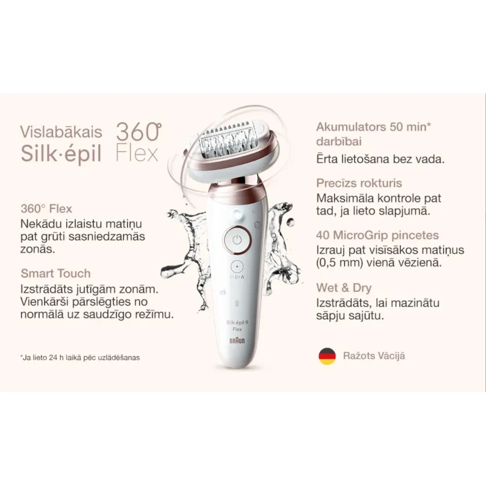 Épilateur BRAUN Silk 9 SES9-030 — embouts inclus