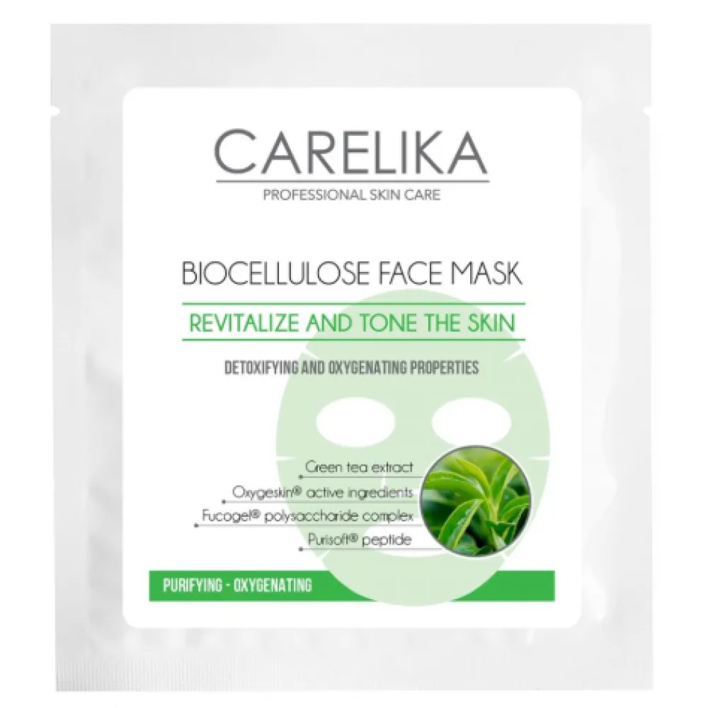 CARELIKA Masque visage biocellulose purifiant et oxygénant, 8 ml