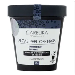 CARELIKA Algea Peel Off Mask Caviar Extract – Masque peel-off filmogène aux extraits de caviar pour une peau éclatante et lumineuse, 25 g