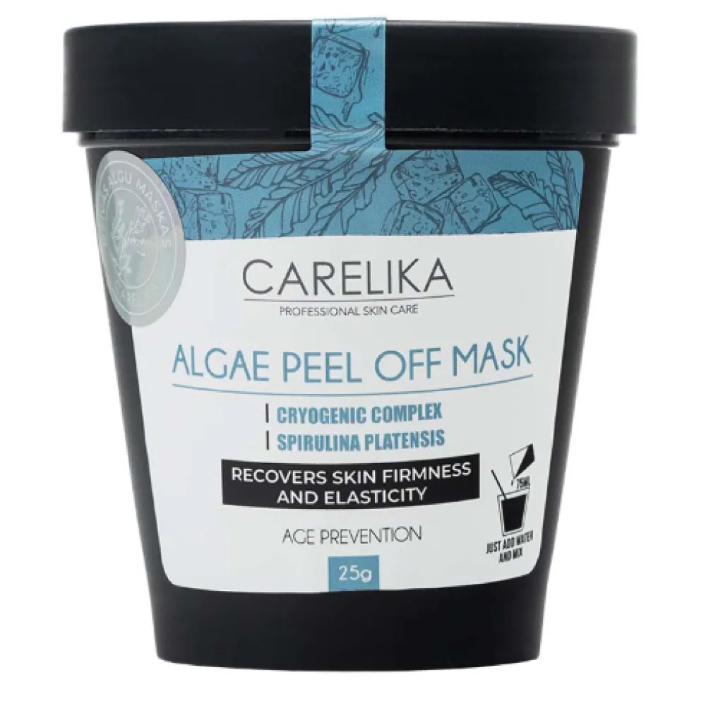 CARELIKA Algea Peel Off Mask Cryogenic Complex – Masque peel-off filmogène à effet anti-âge, 25 g