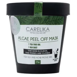 CARELIKA Algea Peel-Off Mask Tea Tree Oil — Masque peel-off pour peaux grasses et mixtes à l'huile d'arbre à thé, 25 g