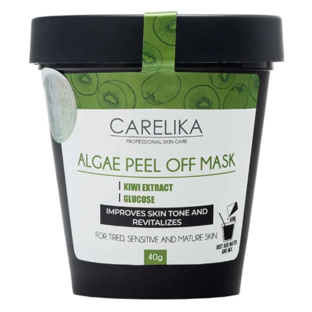 CARELIKA Algea Masque Peel-Off Extrait de Kiwi - Masque filmogène régénérant et antioxydant au kiwi, 40 g