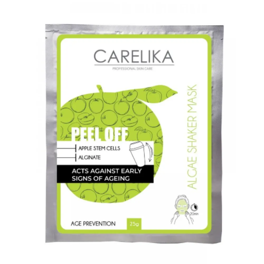 CARELIKA Shaker Peel Off Mask Apple Stem Cells — Masque peel-off anti-âge aux cellules souches de pomme, 20 g