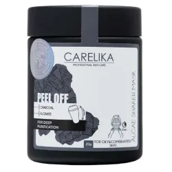 CARELIKA Shaker Peel-Off Mask Charcoal — Masque peel-off purifiant et détoxifiant au charbon, 20 g