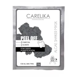 CARELIKA Shaker Peel-Off Mask Charcoal - Masque nettoyant et détoxifiant au charbon, 20 g