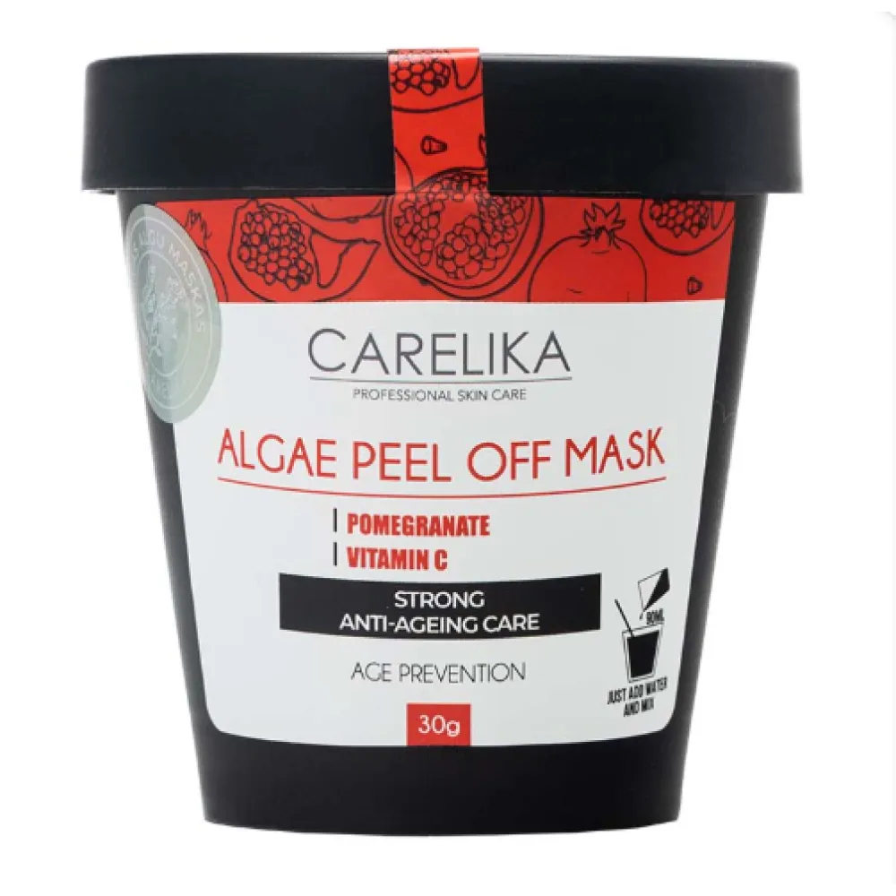 CARELIKA Algea Masque peel-off à la grenade, filmogène pour peau mature, 30 g
