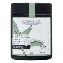 CARELIKA Shaker Masque Crème Prébiotique à l'Argile Verte — Masque crème matifiant aux prébiotiques et à l'argile verte, 15 g