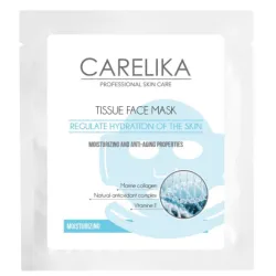 CARELIKA Masque visage en tissu hydratant et anti-âge au collagène, 23 ml
