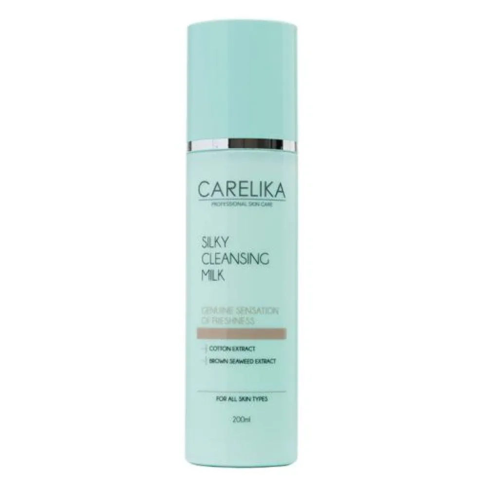 CARELIKA Silky Cleansing Milk – Lait nettoyant doux à l'extrait de coton, 200 ml