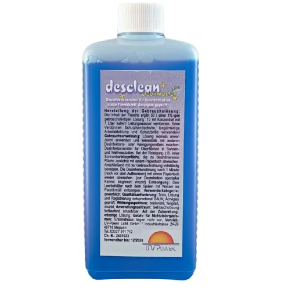 DESCLEAN — Désinfectant pour solariums et autres surfaces, concentré, 500 ml