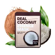 FarmStay Real Coconut Essence Mask – Masque visage en tissu hydratant anti-âge
