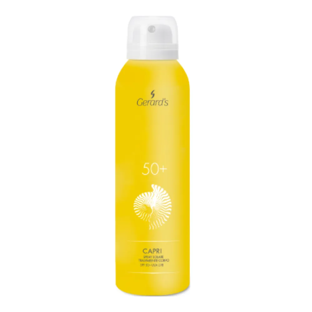 GERARD'S CAPRI Spray solaire protecteur – transparent pour le corps, SPF50+ (UVA/UVB), 150 ml