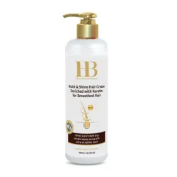 H&B Moist & Shine Crème capillaire au silicone sans rinçage, enrichie en kératine — Hydratante et apportant brillance, 400 ml