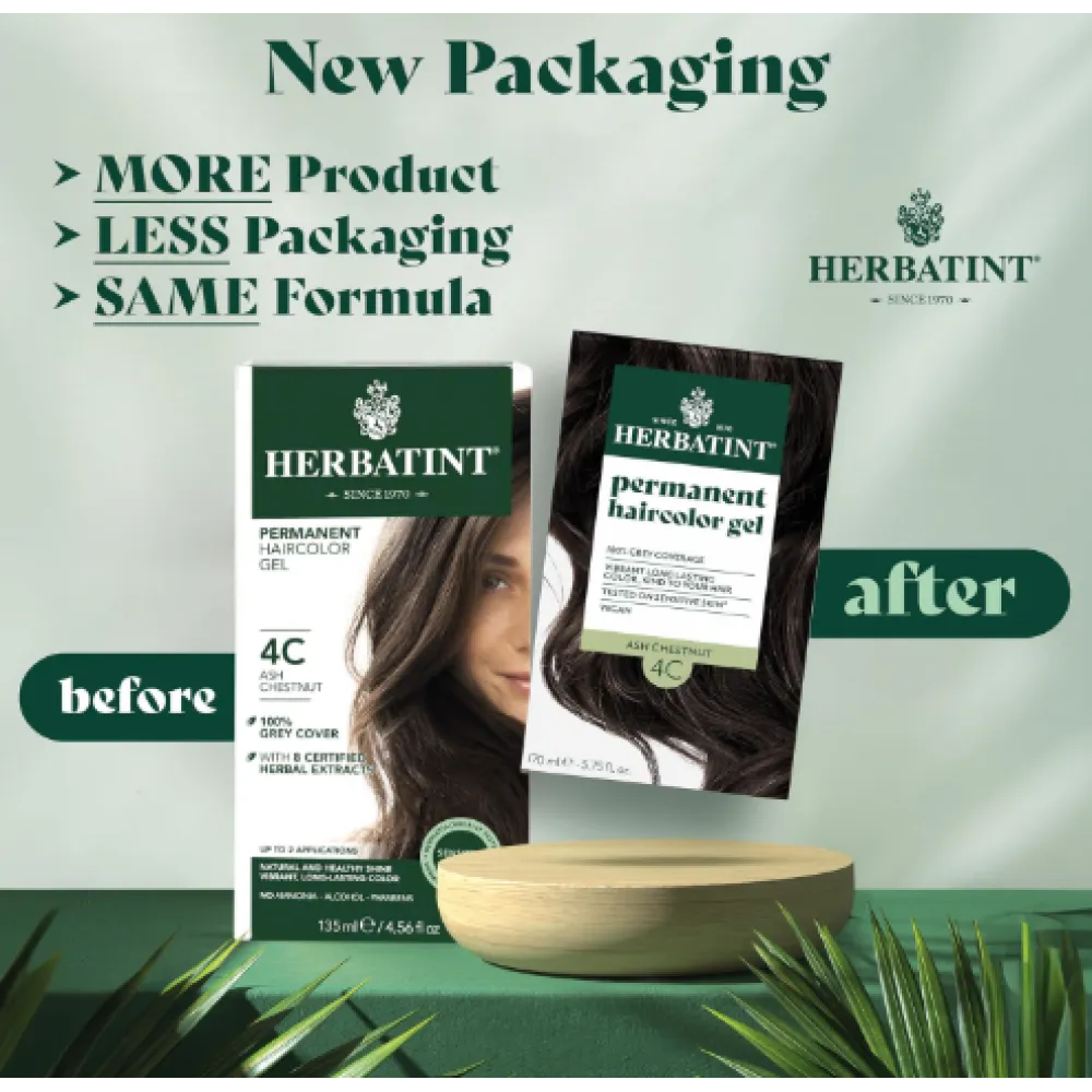HERBATINT coloration végétale en gel longue tenue - 4C (Châtain cendré)