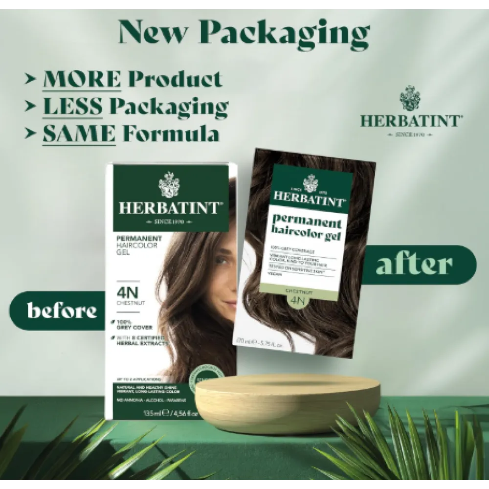 HERBATINT coloration gel végétale naturelle longue tenue - 4N (Brun noisette)