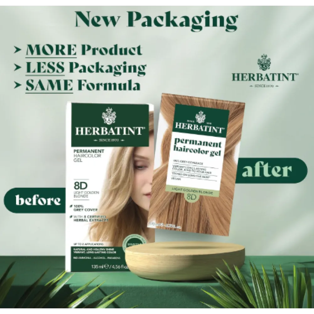 HERBATINT coloration végétale en gel longue tenue - 8D (Blond doré clair)