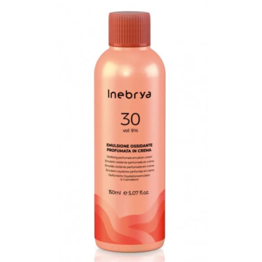 Inebrya Hydrogen Peroxide 30 vol (9%) - Émulsion oxydante aromatisée aux protéines de lait, 150 ml