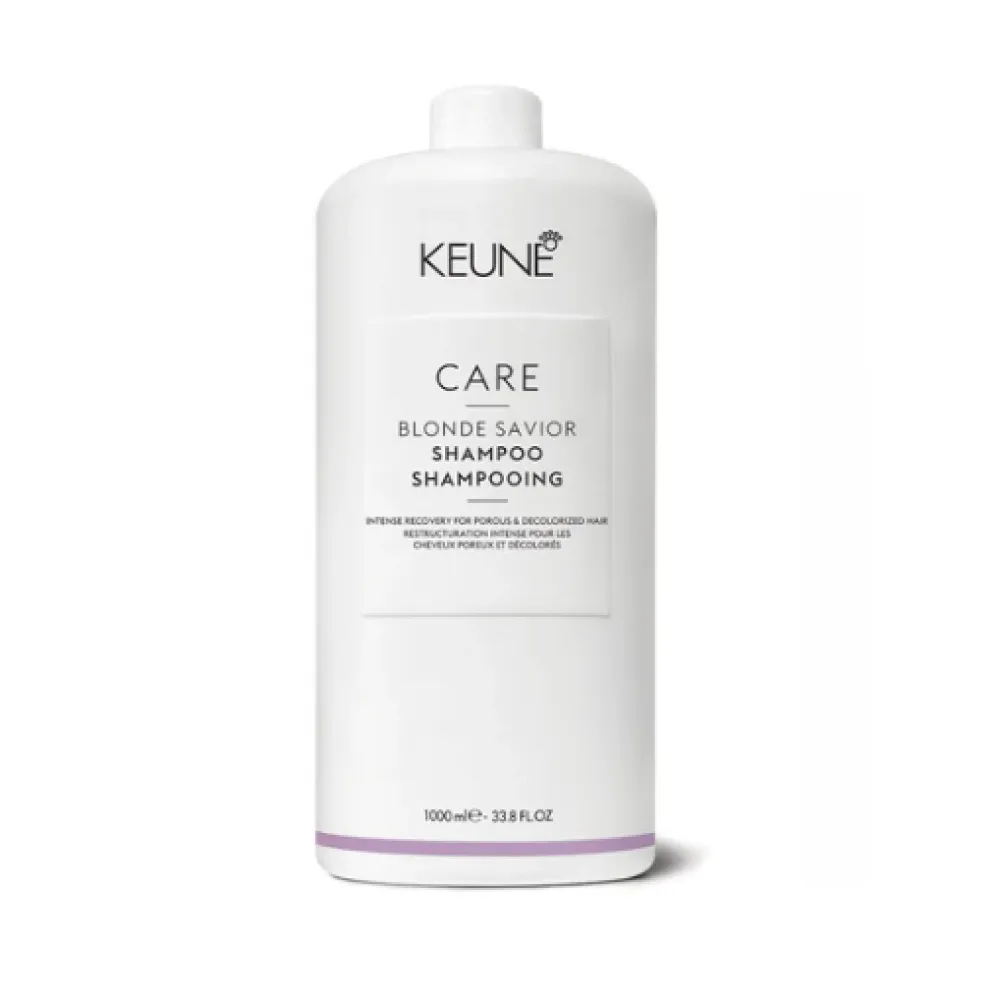 KEUNE Care Blonde Savior Shampoo - Shampoing pour cheveux poreux et décolorés, 1000 ml