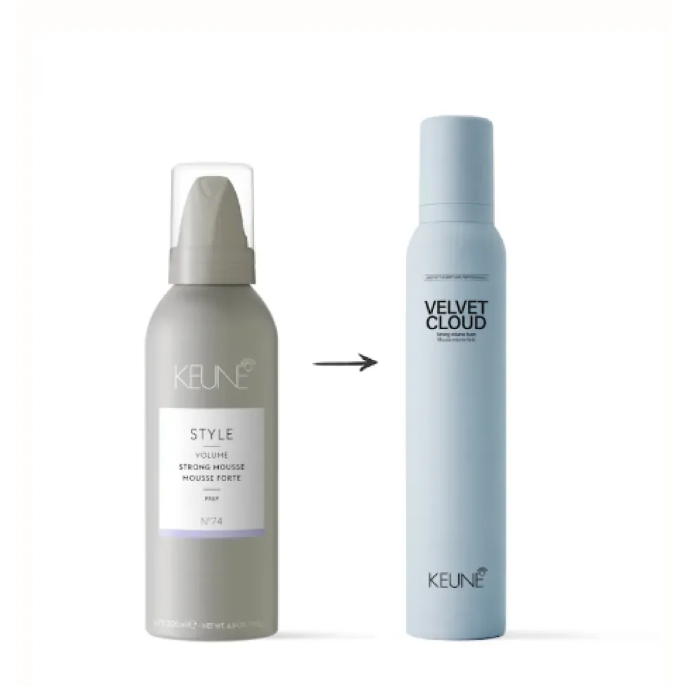 KEUNE Style VELVET CLOUD - Mousse volumisante tenue forte, 200 ml