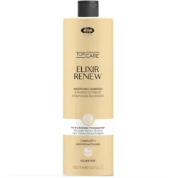 Lisap Milano Top Care ELIXIR Renew Shampoo - Shampoing régénérant pour cheveux traités chimiquement et abîmés, 1000 ml