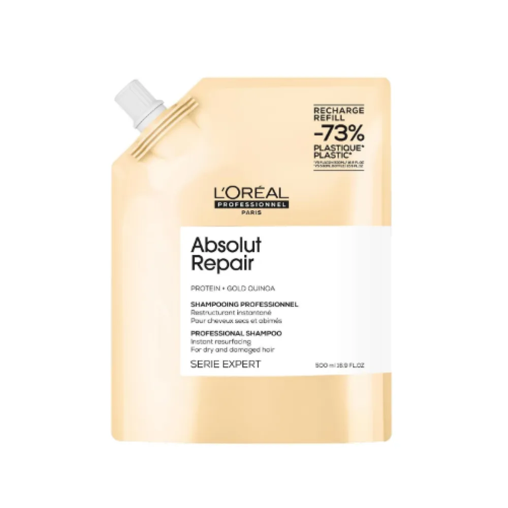 L'Oréal Professionnel Serie Expert Absolut Repair Shampoo — Shampooing réparateur pour cheveux abîmés, 500 ml (REFILL)