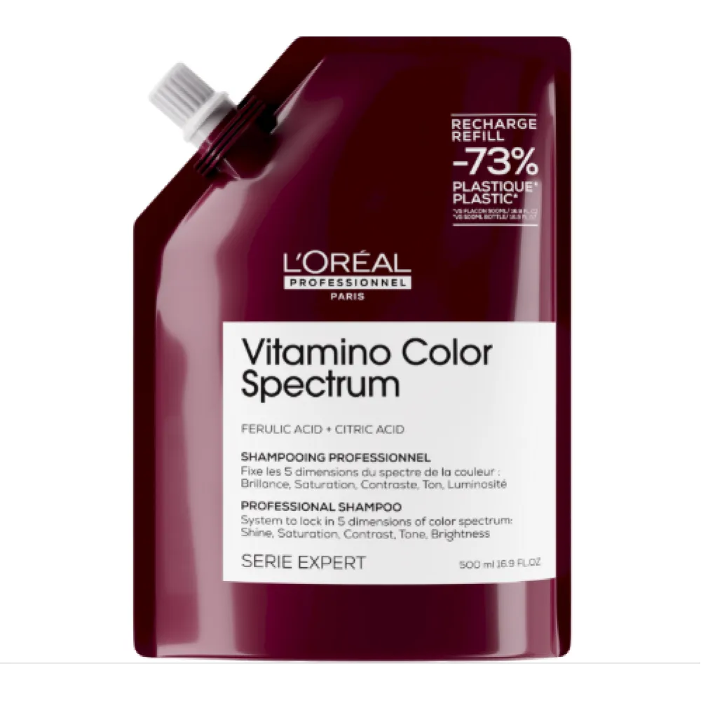 L'Oreal Professionnel Serie Expert Vitamino Color Spectrum Shampoo - Shampooing pour cheveux colorés, 500 ml, recharge