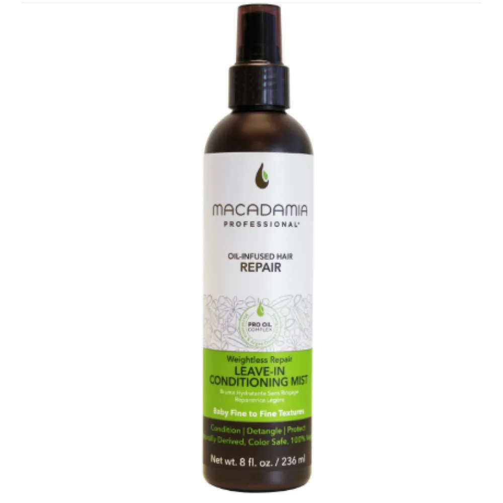MACADAMIA Weightless Repair Leave-In Conditioner — soin hydratant sans rinçage pour cheveux fins, 236 ml
