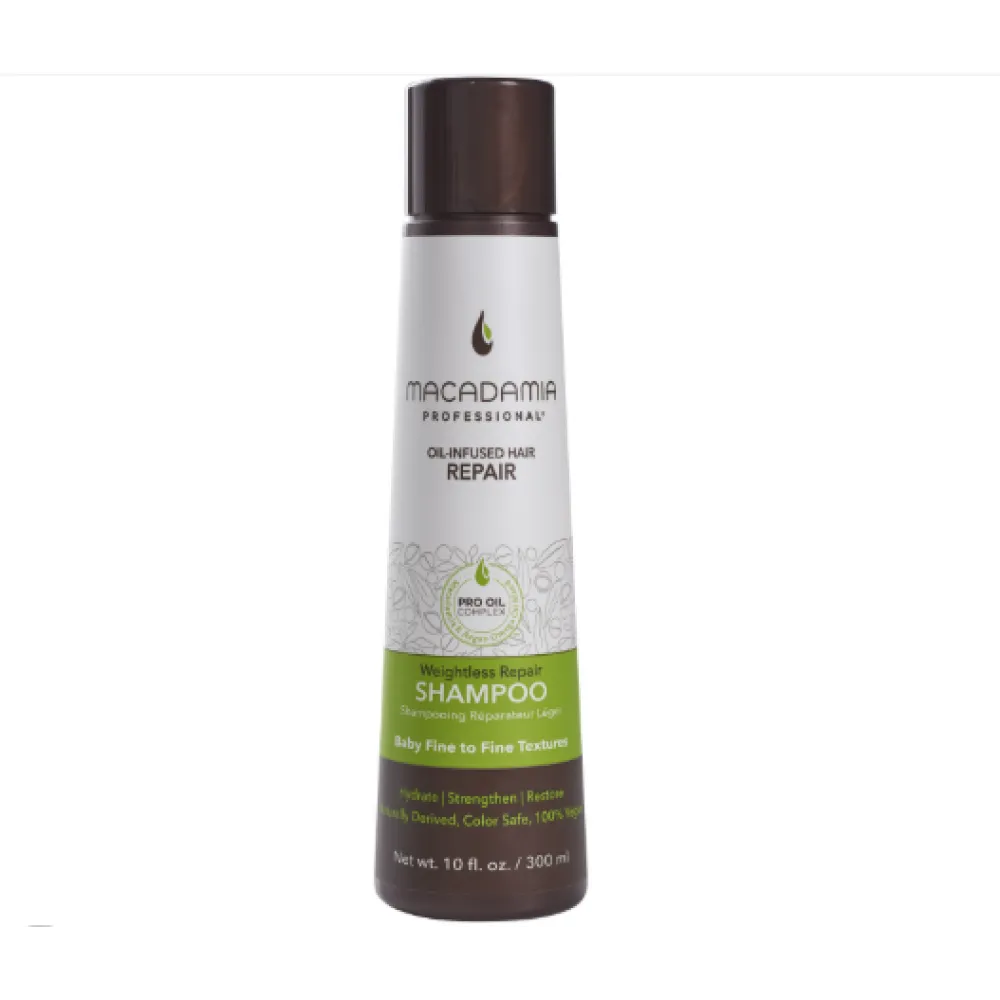 MACADAMIA Weightless Repair Shampoo - Shampoing hydratant pour cheveux fins, 300 ml